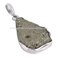 Índia Atacado Gemini De Forma Natural De Pirita Druzy Com Pendente De Prata 925 Sterling